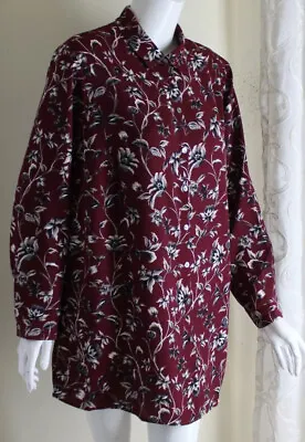 Buy J.Jill Sz 1X Lux Flowing Funky Floral Art-to-Wear Pleated Tunic Shirt Top  • 75.17£