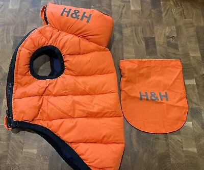 Buy Hugo & Hudson Dog Puffa Jacket Orange/navy Reversible - Size S30 • 20£