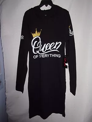 Buy On Fire Clothing Girls Size 12 (l)    Queen Of Everything  Black Dress Shirt Top • 3.95£