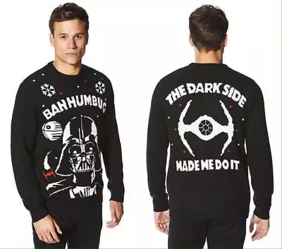 Buy Mens/Teen Boys Star Wars Darth Vader Bahhumbug Knitted Christmas Jumper ~ XS • 19.99£