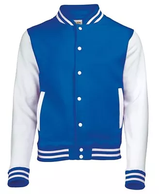 Buy Personalised Custom Just Hoods Awdis Varsity Jacket Text Logo Baseball Style • 25.99£