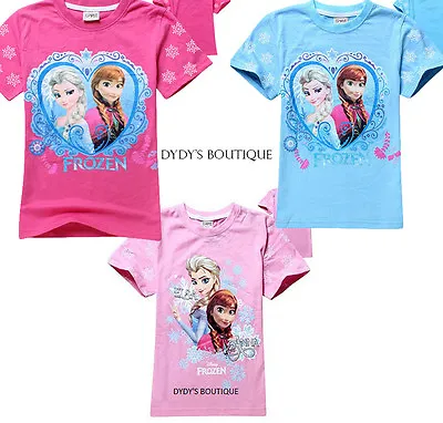 Buy Frozen Anna Elsa Girls Children T- Shirt Shirt Top Summer  • 6.99£