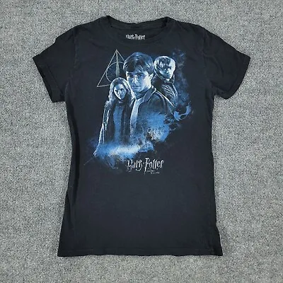 Buy Harry Potter And The Deathly Hallows Shirt Women's Medium Black Graphic Tee • 4.13£