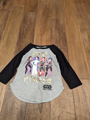 Buy Star Wars Longsleeve T-shirt - Girl Power Leia Rey Jyn Sabine, XS(4/5) • 1.58£