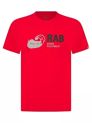 Buy RAB Men's Stance SS Crew Neck Down Equipment T-Shirt Logo In Red • 12.99£