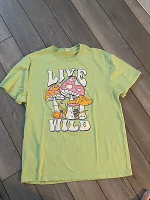 Buy Live Wild Pink Green White Mushroom Shirt Size Large Unisex Adult Men Women • 8.65£