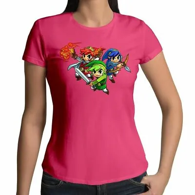 Buy Triforce Junior Women T-Shirt Custom Tee Legend Of Zelda Tri Force Heroes Link • 13.95£