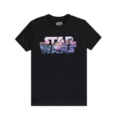 Buy Star Wars The Mandalorian The Child Logo Black T-Shirt - Retro Gorgu Baby Yoda • 21.99£