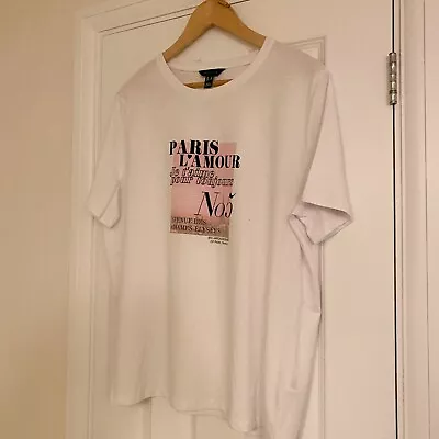 Buy New Look White Logo Paris LAmour T-Shirt Size 18 New, 'Paris L'amour Logo Tee • 8£