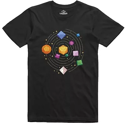 Buy Mens Geek T Shirt RPG Polyhedral Dice Solar System Funny Geek Regular Fit Top • 9.99£