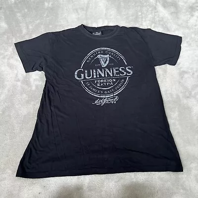 Buy Guiness T-Shirt Men’s Medium Black Logo Spellout Official Merchandise • 9.99£
