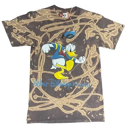 Buy Donald Duck Tee Reworked Walt Disney World 90s Vintage T-Shirt Printed Tie Dyed • 15£