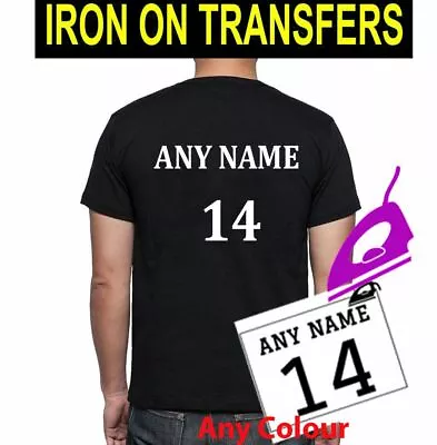 Buy Custom Name & Number Team Football Sports Style Vinyl Iron On T Shirt Transfer • 2.99£