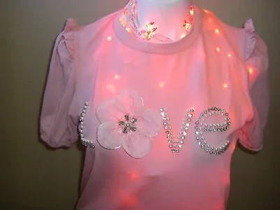 Buy Pink Tee Shirt Top  Love  Pearls Embellishments Women's Size X-Large New Sealed • 19.29£