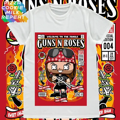 Buy Guns And Roses Unisex Tshirt Pop Rock Band Metal Tour Guitar Music Retro Fan Top • 11.95£