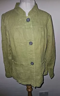 Buy Ladies Seasalt Lime Green Maisie Linen Jacket Size 14 • 9.99£