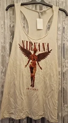 Buy Nirvana Vest Top In Utero Grunge Rock Band Merch T Shirt Ladies Size Large • 18.63£
