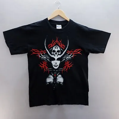 Buy Spiral Mens T Shirt Medium Black Tribal Feind Skull Graphic Print • 9.49£
