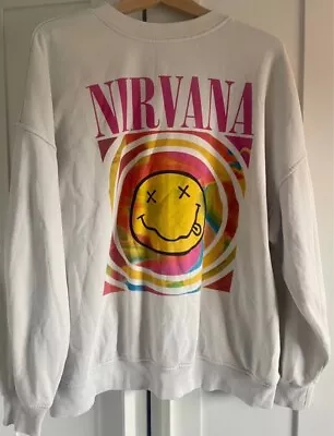 Buy Nirvana Jumper Grunge Rock Band Merch Sweatshirt Size Medium Kurt Cobain • 16.50£