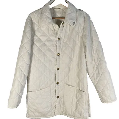 Buy John Partridge Ladies Quilted Jacket Coat UK XS Extra Small White • 9.99£