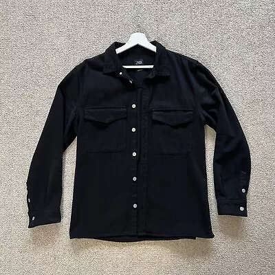 Buy Zara Black Denim Jacket Mens - Size L • 12.99£