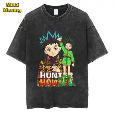 Buy Anime Hunter X Hunter Washed T-Shirt Oversized Streetwear (BUY 4 GET 1 FREE) • 29.04£