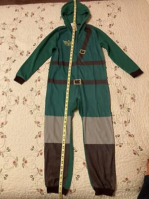 Buy Legend Of Zelda Link One Piece Hooded Zip Up Union Suit Pajamas Kids Size 8 • 6.30£