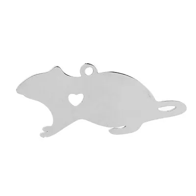 Buy 2 Rat Mouse Silver Stainless Steel Charms Pendants Jewellery Making 35x15mm F046 • 4.95£