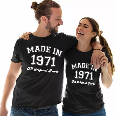 Buy Made In 1971 All Original Parts T-Shirt 51st Birthday Mens Gift Ideas Tee Top #E • 9.99£