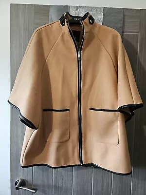 Buy Ladies River Island Camel Faux Leather Trim Cape Sleeveless Jacket Size Small. • 12.99£