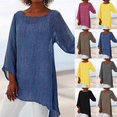 Buy Plus Size Women Long Sleeve Tunic Tops Ladies Irregular Loose T-Shirt Blouse Tee • 9.29£