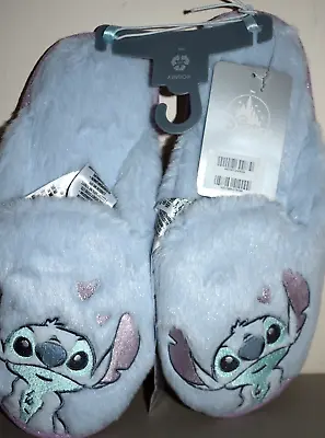Buy Disney Store Pale Blue STITCH SLIPPERS FOR ADULTS UK Size MEDIUM 5-6 NEW • 12.99£