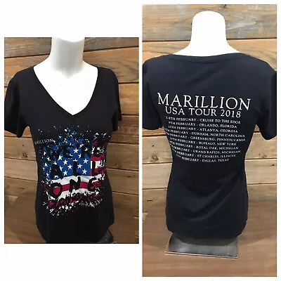 Buy Marillion Prog Rock Band We're All One 2018 US Tour Women's V-neck T-shirt Med • 28.92£