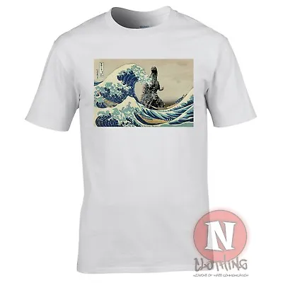 Buy Hokusai The Great Wave Godzilla T-shirt Aesthetic Japanese Vaporwave Classic Art • 13.49£