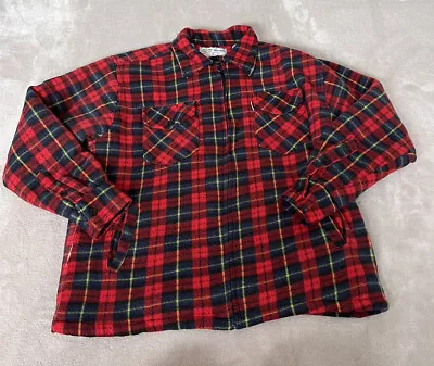 Buy Vintage Zip Up Checked Shirt Jacket Lumber Jack Mens Unbranded • 24.99£