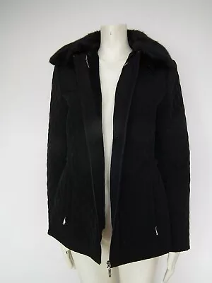 Buy  Ladies B.C. Clothing Black Quilted Faux Fur Collar Lining Body Warmer Jacket L • 14.99£