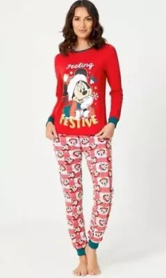 Buy Official Disney Mickey Mouse Christmas Pyjamas Size 12-14 NEW • 10.99£