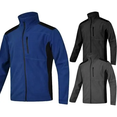 Buy Mens Full Zip Fleece Jacket Anti Pill Polar Contrast Outdoor Warm Work Hiking • 12.99£
