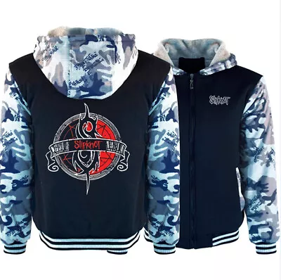 Buy 2020 Slipknot Hoodie Winter Fleece Coat Thicken Warm Jacket Zip Up Sweatshirt • 44.39£