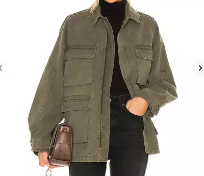 Buy Anine Bing  Size S/P Cotton Canvas Army Utility Jacket-Zip Up4 Pocket-Green $349 • 144.77£