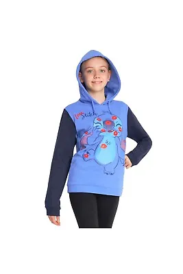 Buy Disney Kids Girls Stitch Hoodie Hoody Hooded Top • 17.49£