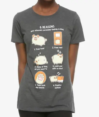 Buy Pusheen The Cat PUGSHEEN REASONS TO BE A DOG T-Shirt NWT Licensed & Official • 18.89£