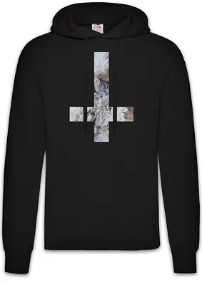 Buy Inverted Flower Cross Hoodie Pullover  Symbol Pentagram Church Satan Satanism • 40.74£
