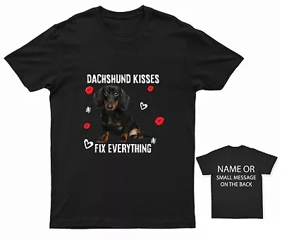 Buy Dachshund Kisses Fix Everything Dog Lovers T-Shirt – Adult Cotton Tee • 15.95£