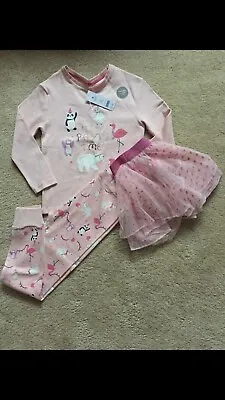 Buy Girls Pyjamas Flamingo Panda Party Tutu BNWT Age 6-7 Years • 9.90£