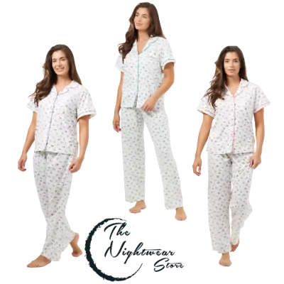Buy Ladies SUPER SOFT Jersey Pyjama Set Half Sleeve PJ SET Button Through Pyjama Set • 15£