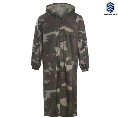 Buy Mens Long Length Waterproof Hooded Lightweight Outdoor Riding Rain Coat Jacket • 19.99£