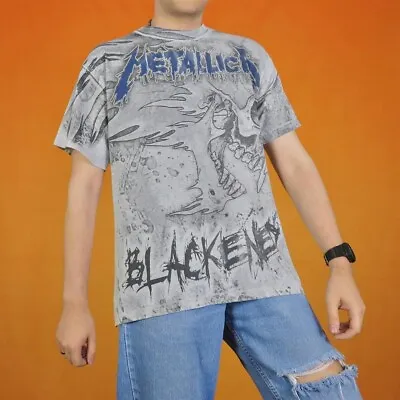 Buy Vintage Metallica Blackened Band Tee Skull Graphic Metal Music T-Shirt 90s Y2K • 38£