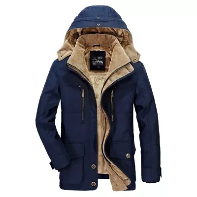 Buy Winter Mens Military Trench Coat Ski Jacket Hooded Parka Thick Cotton Windproof • 58.79£