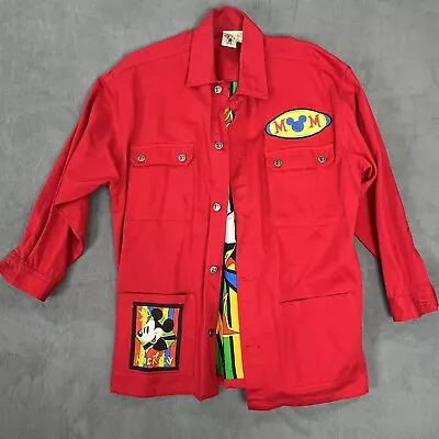 Buy DonnKenny Mens Jacket Red Disney Mickey Mouse Vibe Red Denim Extra Large Vtg Co • 216.12£